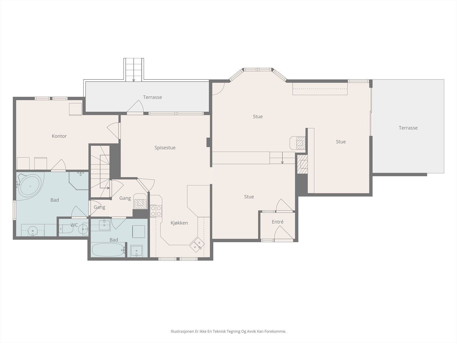 2D plantegning 1. etasje. Galleribilde