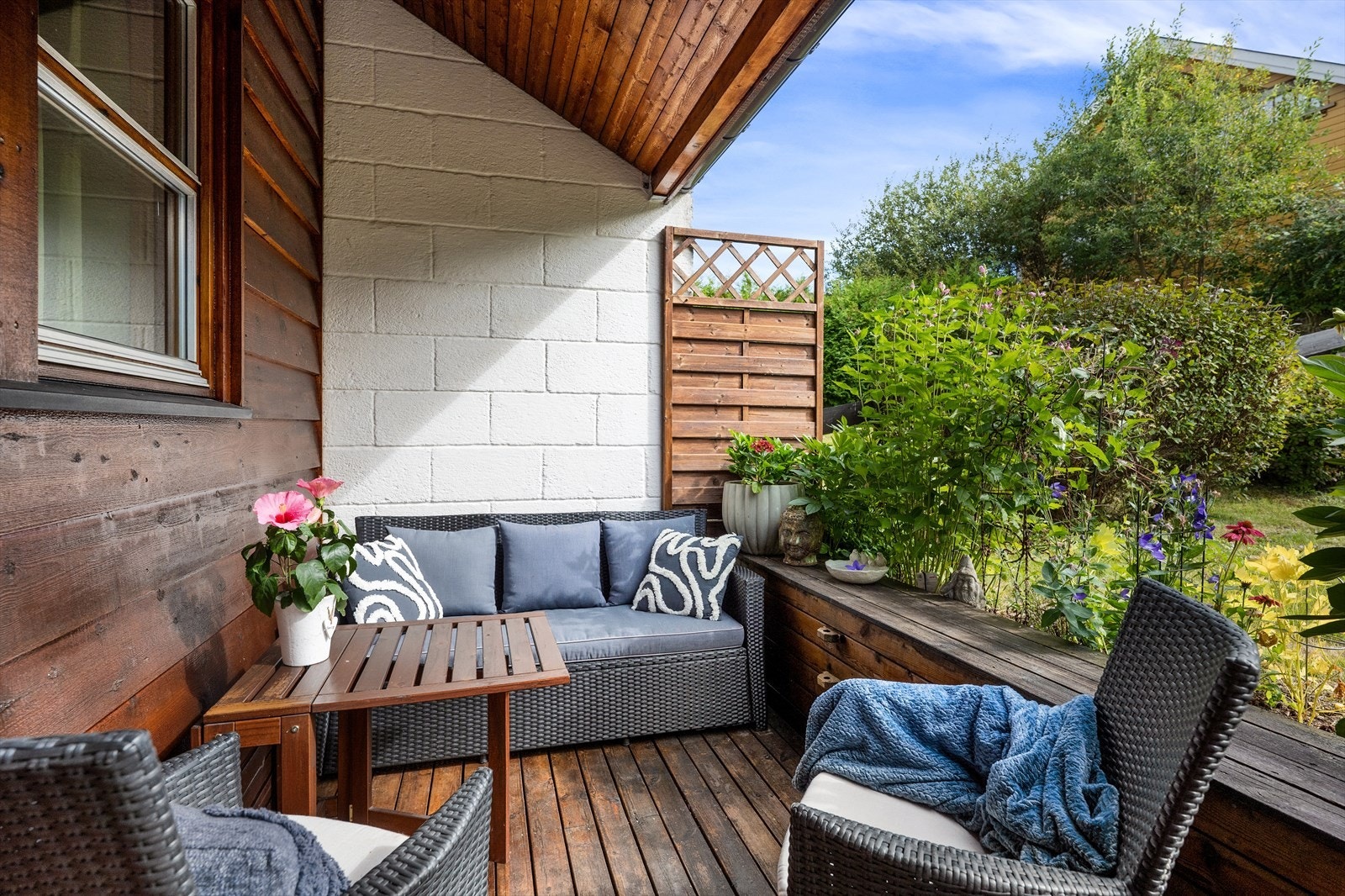 Fra påsken kan du sette deg ut her og nyte solen. Lunt og godt under taket. Galleribilde