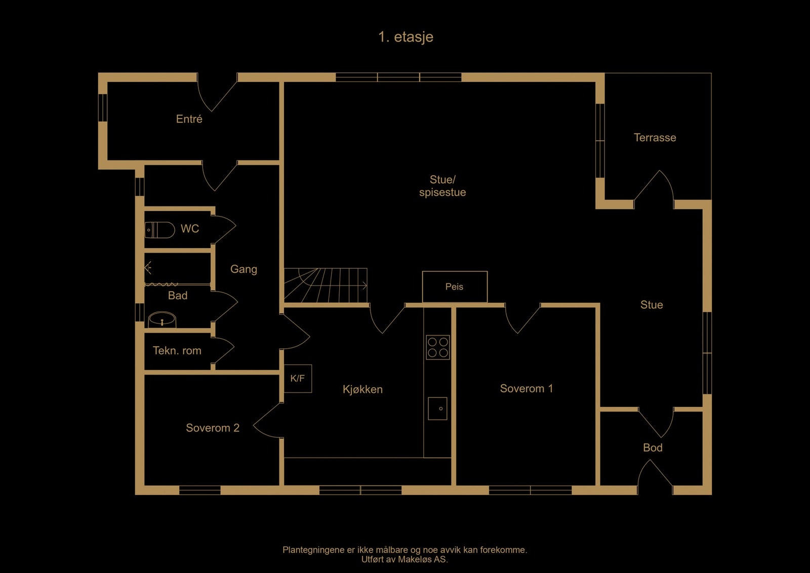 Plantegning 1. etasje - illustrasjon, avvik kan forekomme Galleribilde