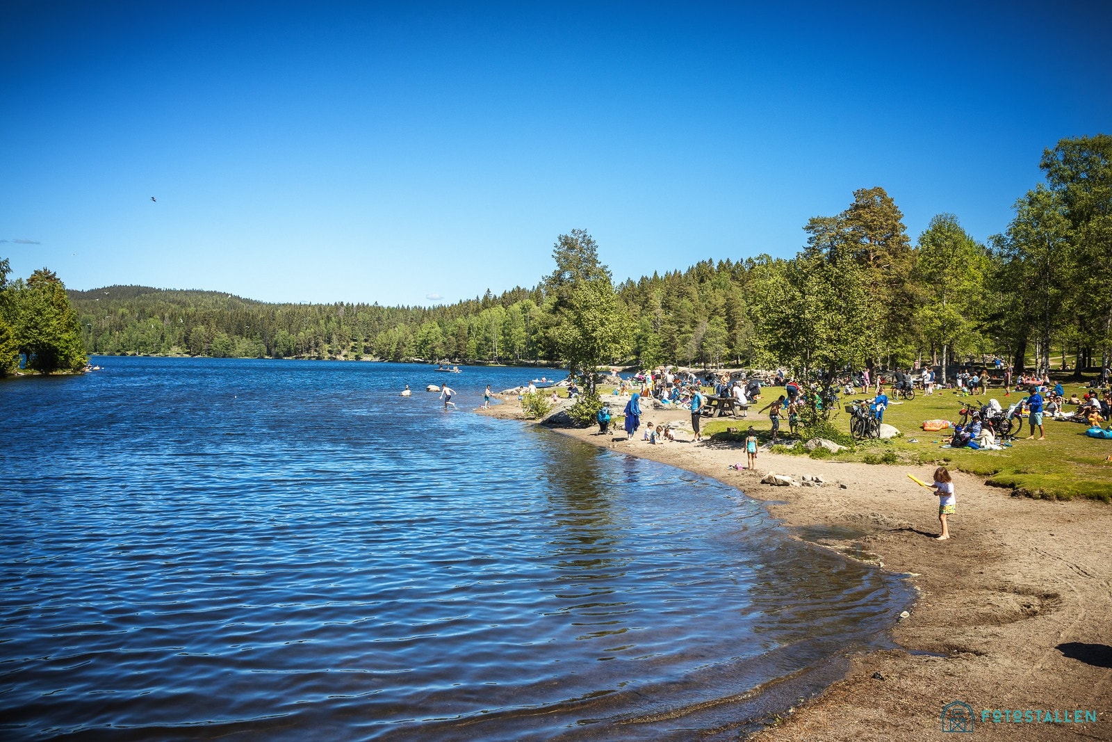Sognsvann - inngangsporten til Nordmarka - et veldig populært turområde både sommer og vinter Galleribilde