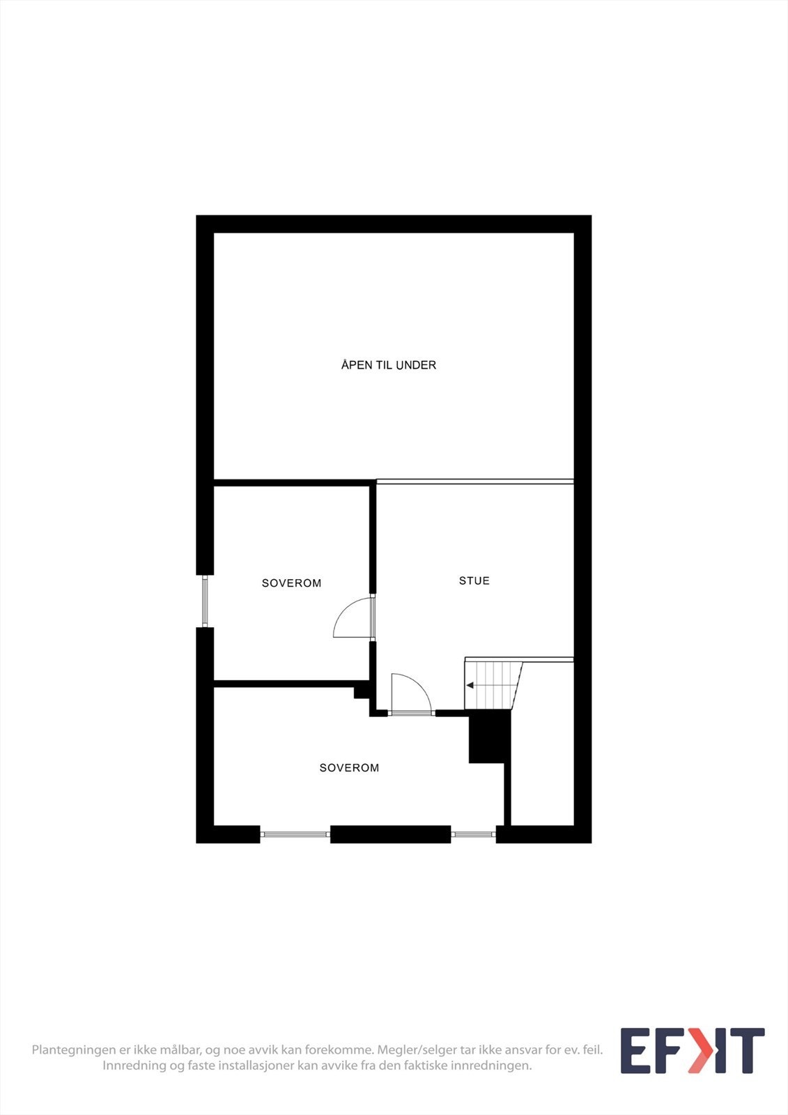 Loftsetasjen består av en loftstue og ytterligere to soverom. Galleribilde
