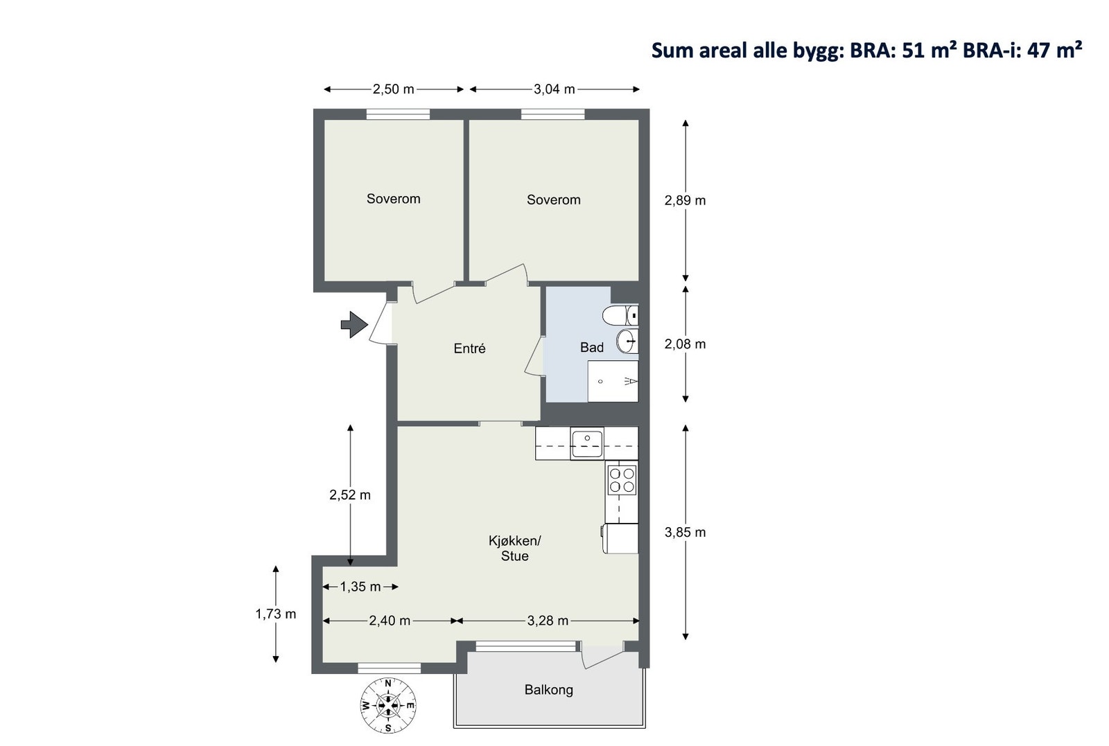 Takstmannens plantegning. Avvik kan forekomme. Galleribilde