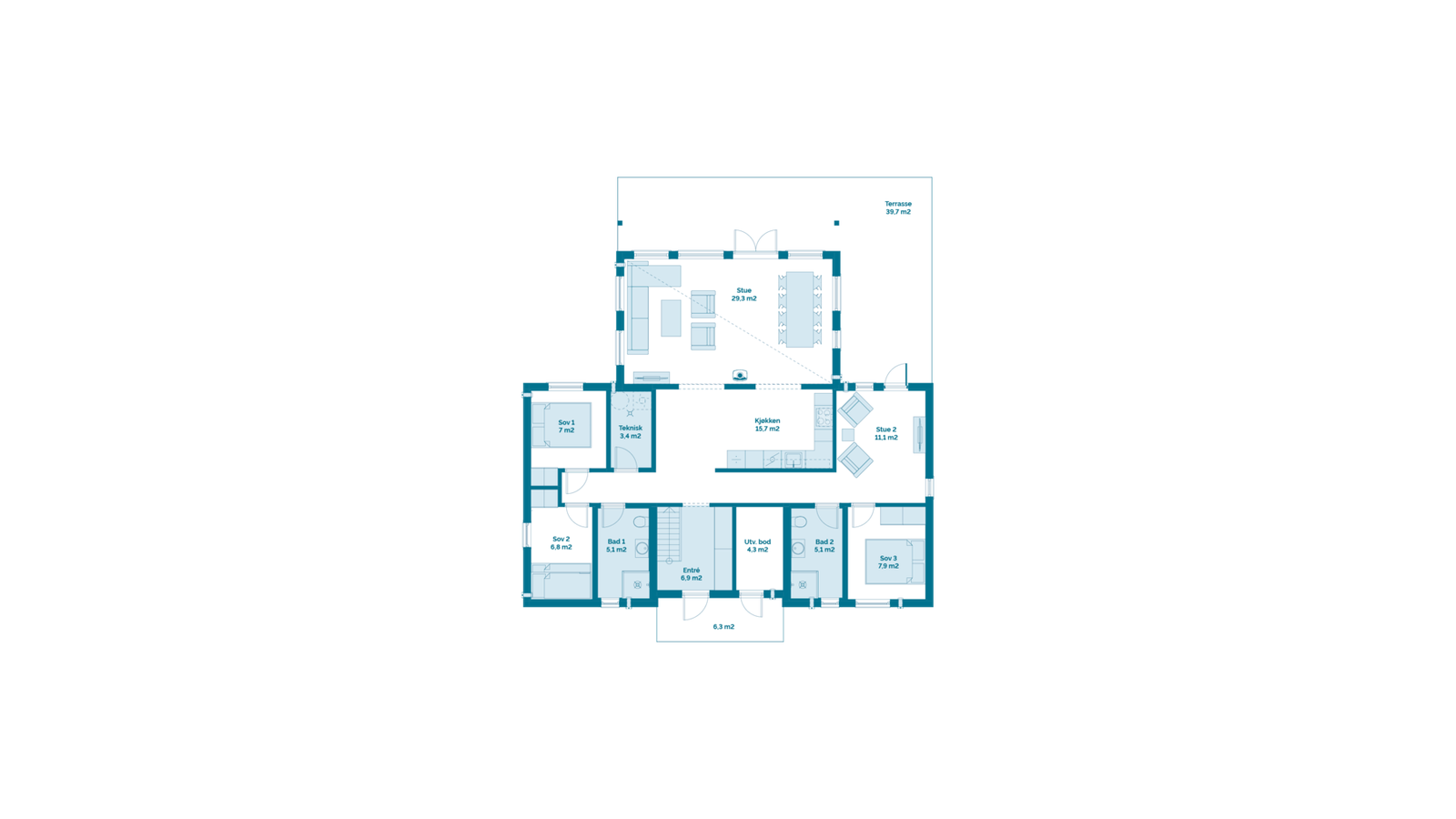 Plantegning hovedplan, Frøya 125 Galleribilde