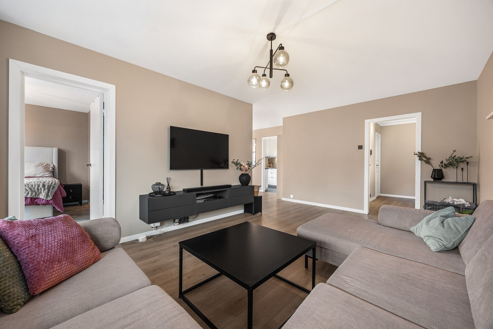 Den vinklede løsningen byr på flere innredningsmuligheter Galleribilde