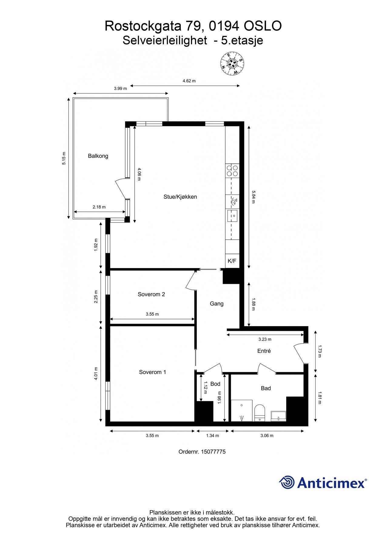 Plantegning 5. etasje. Galleribilde