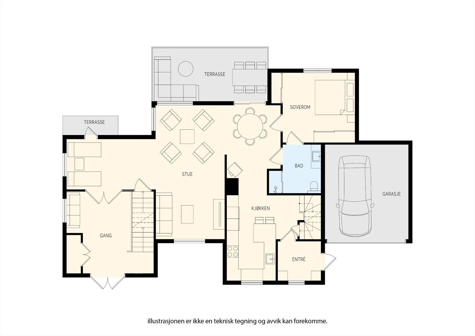 Plantegning 1. etasje Galleribilde