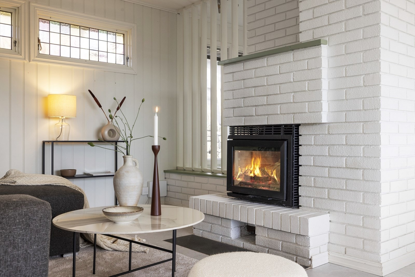 Peis med innsats gir hyggelig stemning og god oppvarming Galleribilde