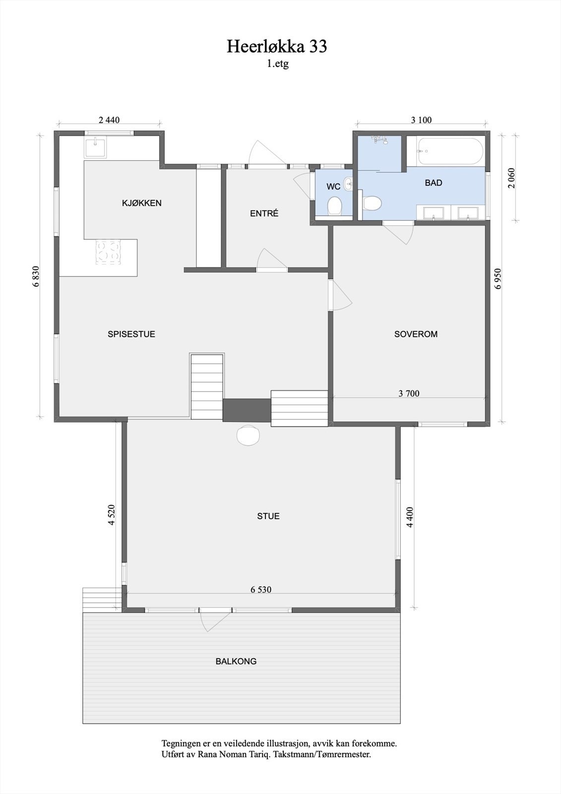 Første etasje har en åpen og sosial planløsning med stue, kjøkken, ett soverom og bad. Galleribilde