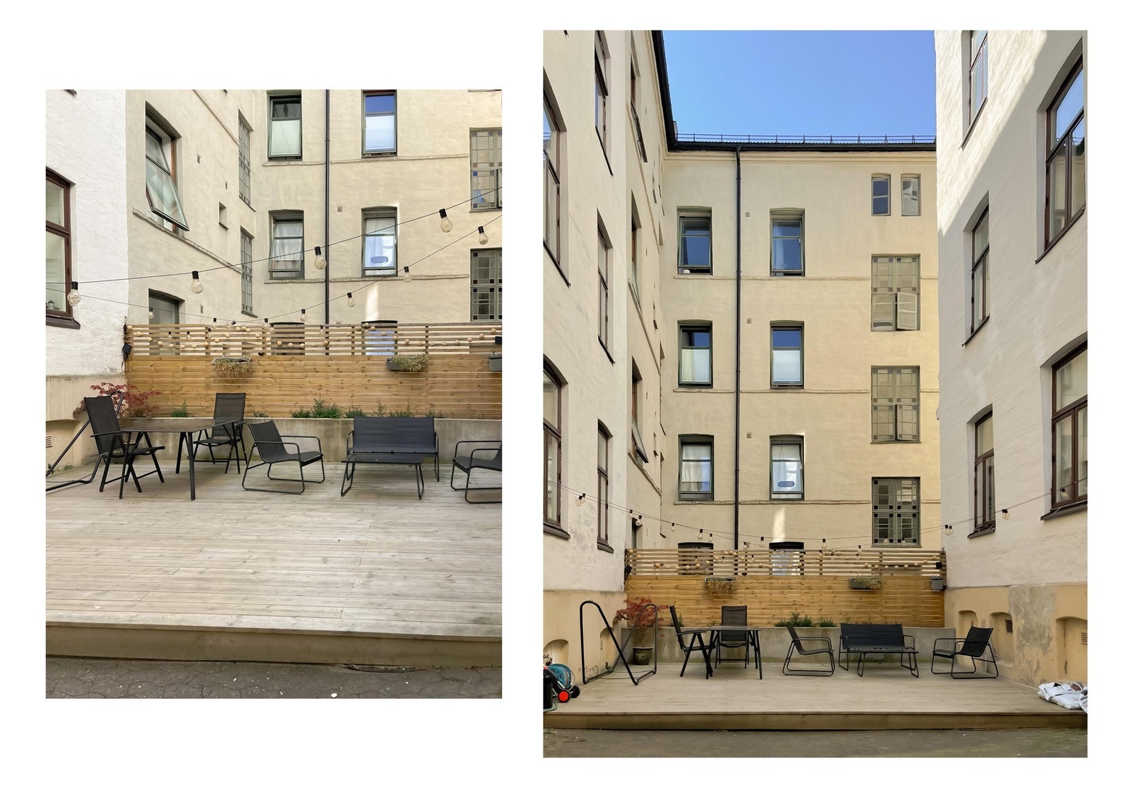 Bakgården til borettslaget er et hyggelig sted å oppholde seg. Galleribilde