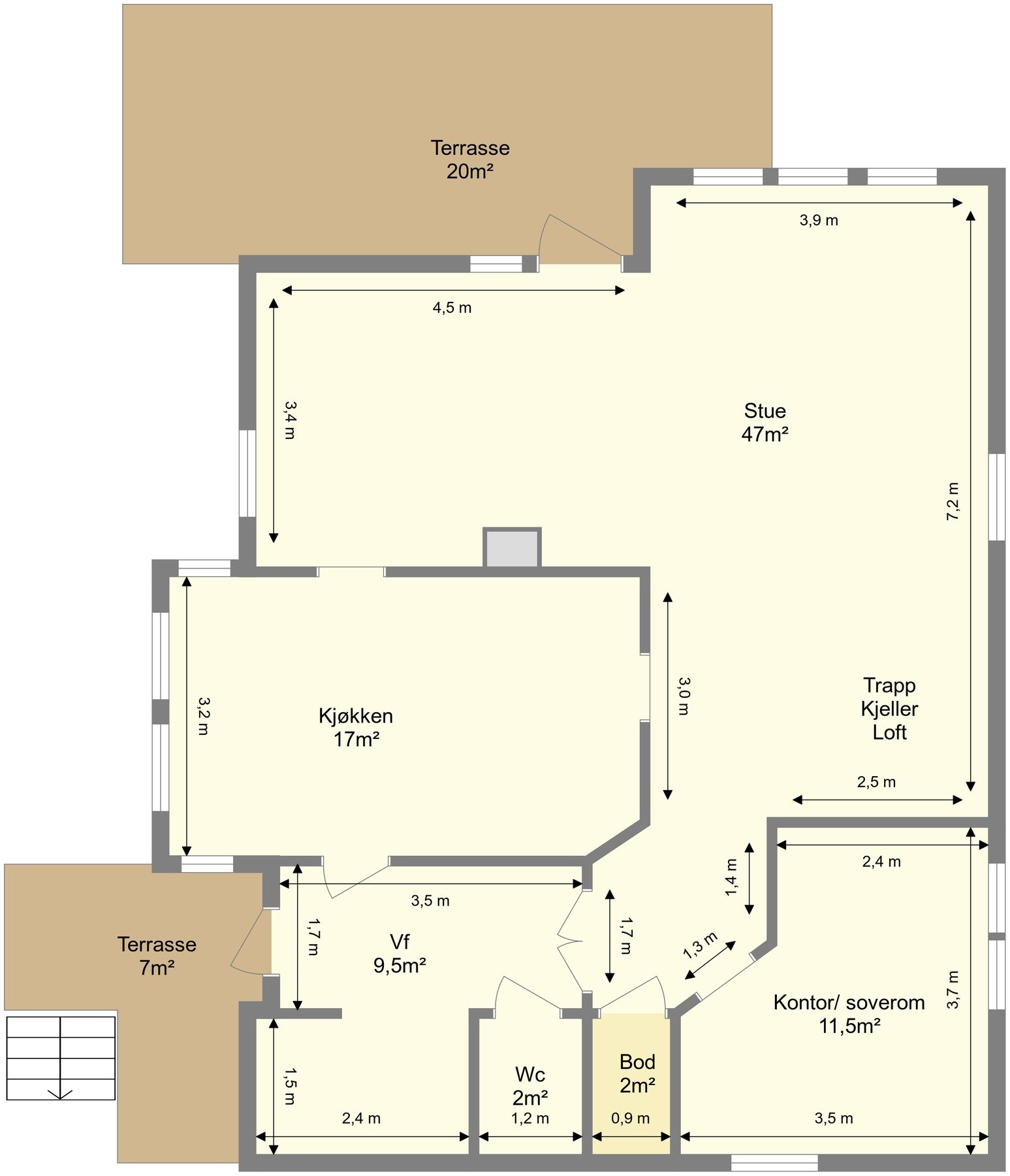 Plantegning - 1. etasje. Galleribilde