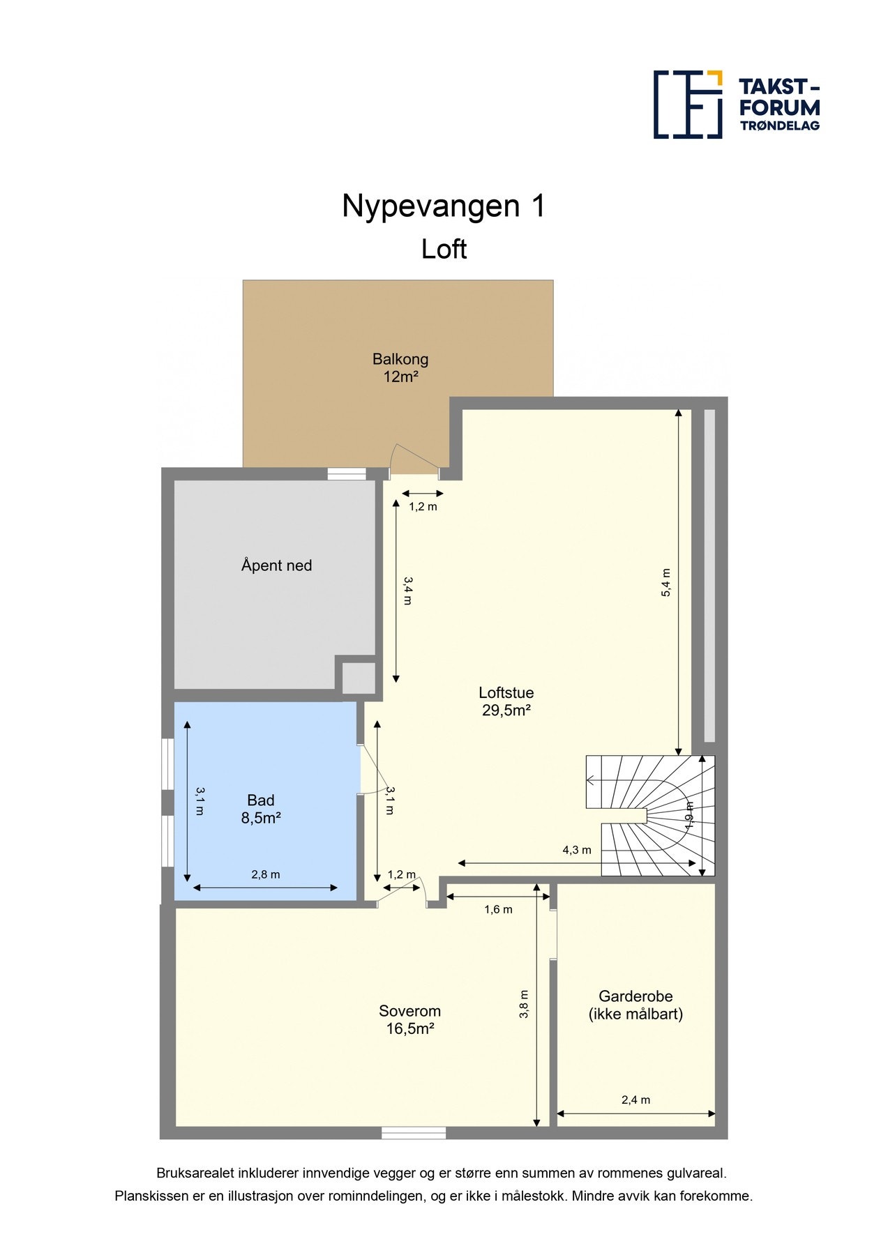 Plantegning - Loft. Galleribilde