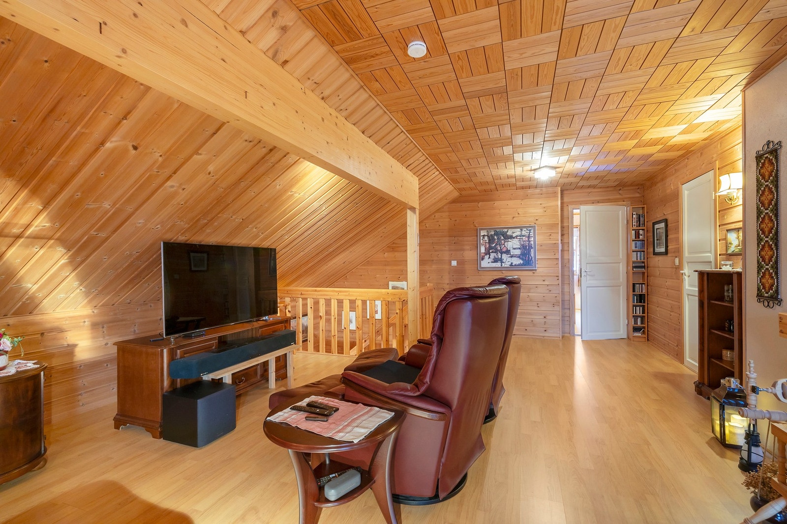 Loftstuen er på 29,5 m². Galleribilde