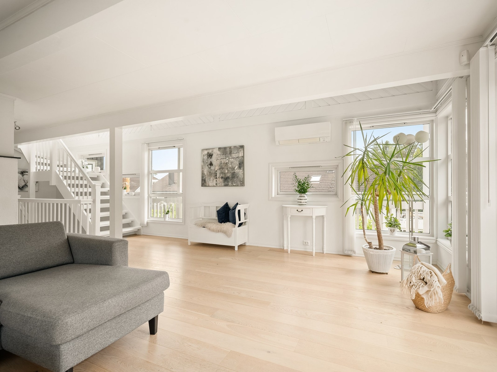 Luft-luft varmepumpe ble installert i stuen i 2017. Galleribilde