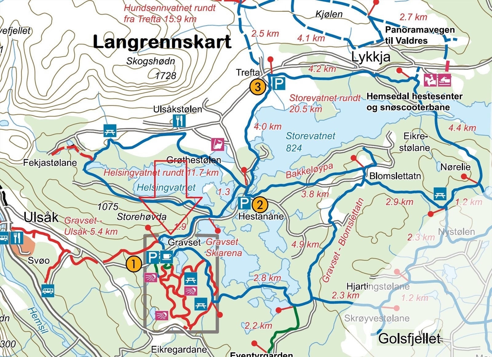 Langrennskart Gravset og omegn Galleribilde