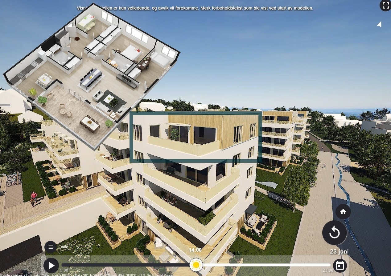 Toppleilighet i 5. etg. m/ca. 22 kvm, privat takterrasse. Galleribilde