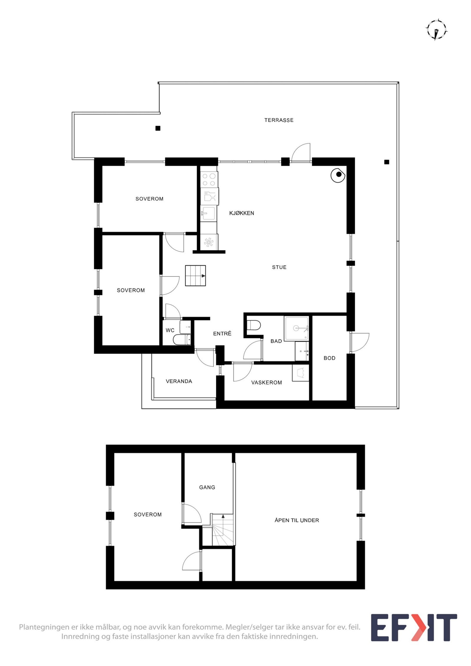Hytta har en god og gjennomtenkt planløsning som gjør den enkel å bruke Galleribilde
