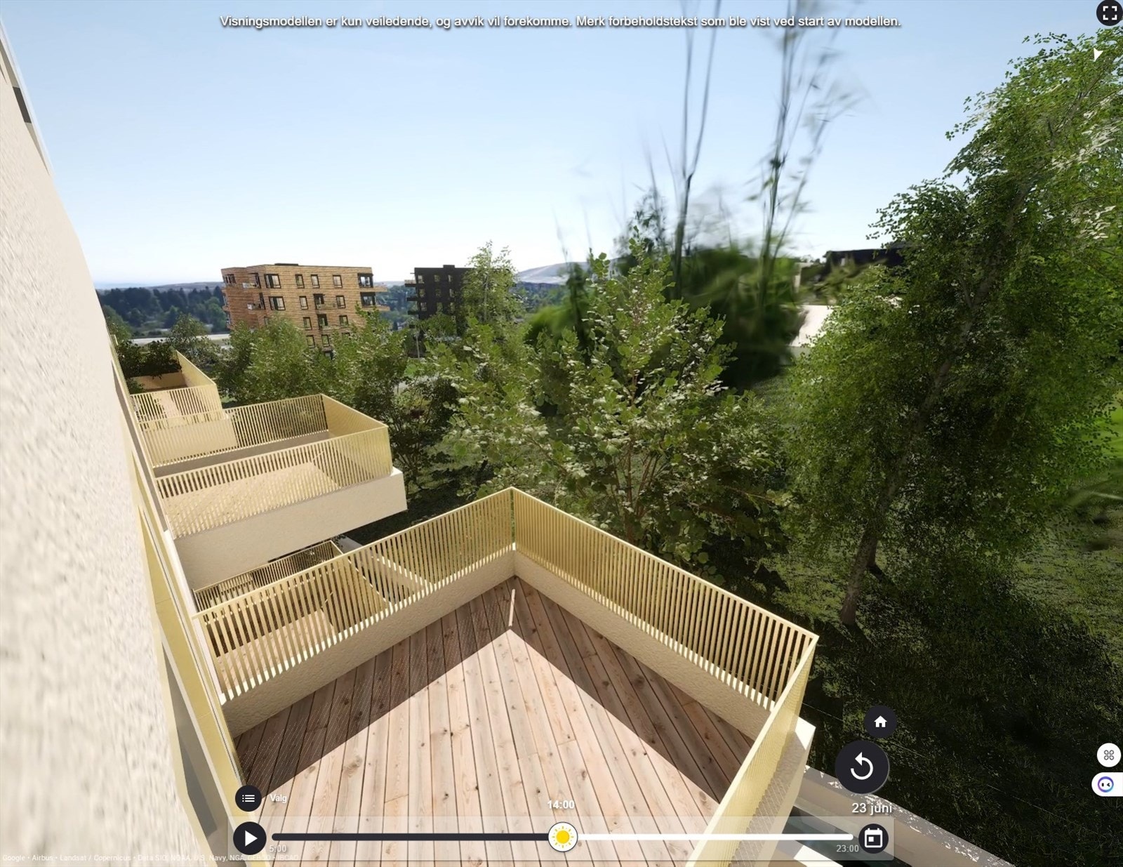 2-roms i 4. etg. m/ca. 6 kvm balkong. Omtrentlig plassering. Galleribilde