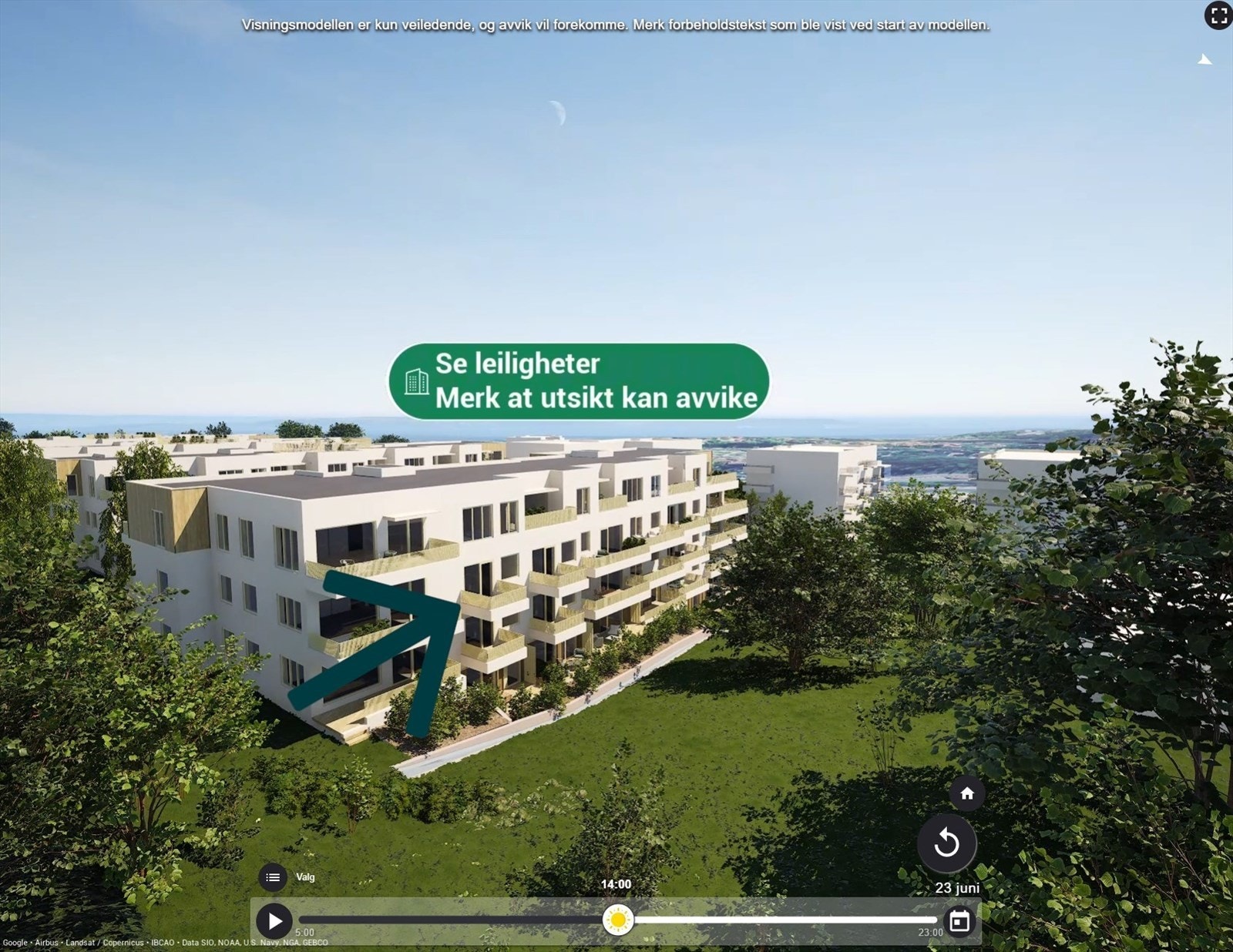 2-roms i 4. etg. m/ca. 6 kvm balkong. Omtrentlig plassering. Galleribilde