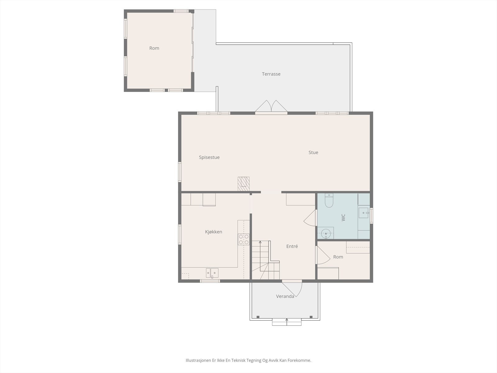 2D plantegning 1. etasje. Galleribilde