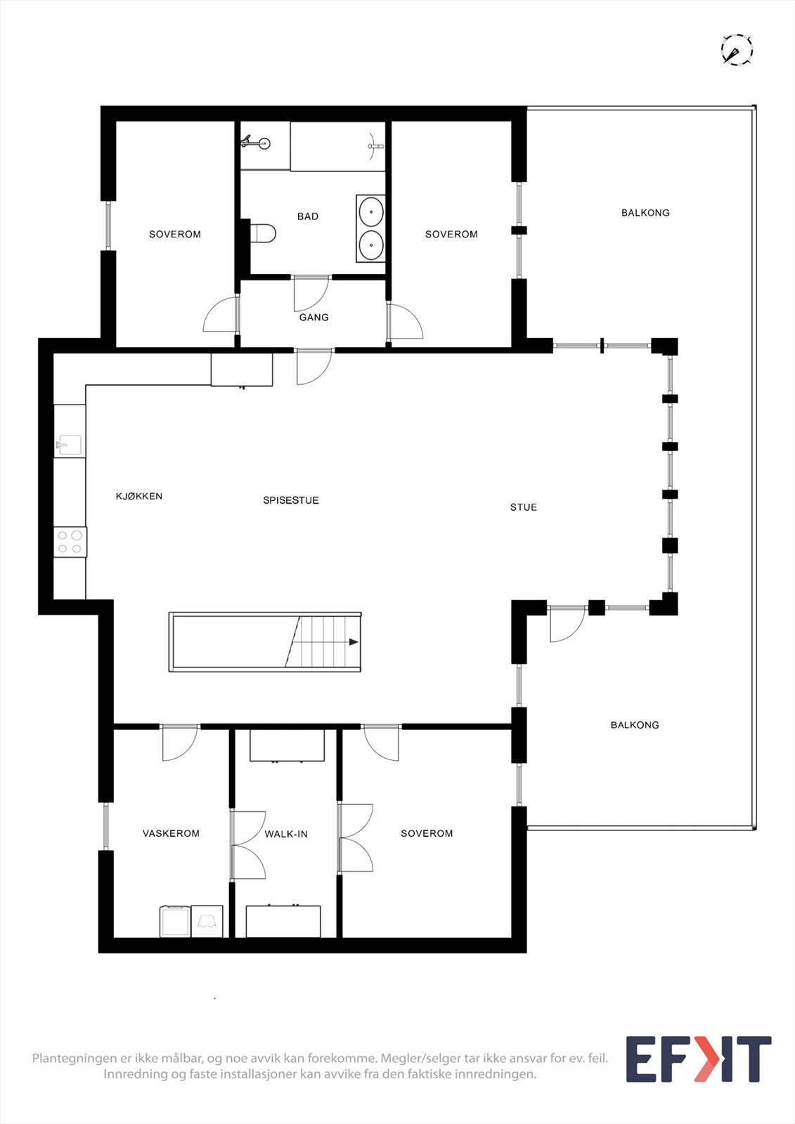 Plantegning hovedplan. Plantegningen er ikke målbar, og noe avvik kan forekomme. Megler/selger tar ikke ansvar for ev. feil. Innredning og faste installasjoner kan avvike fra den faktiske innredningen. Galleribilde