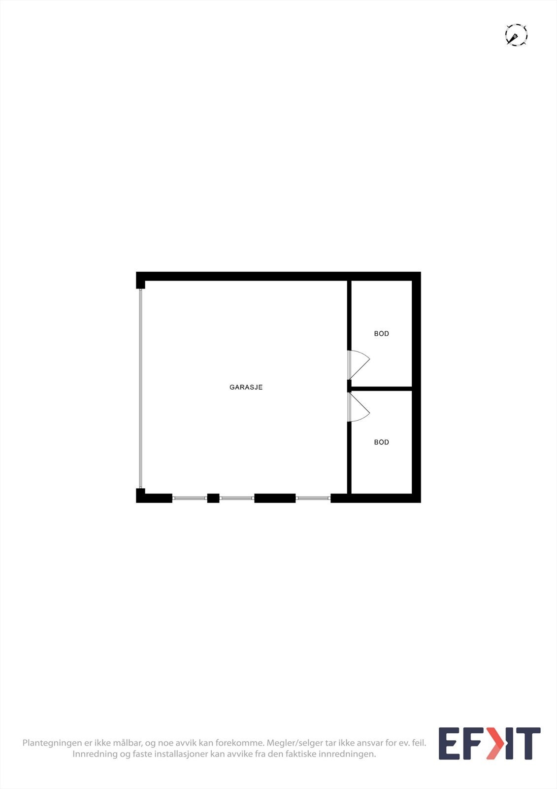 Plantegning dobbelgarasje med tilhørende boder Galleribilde