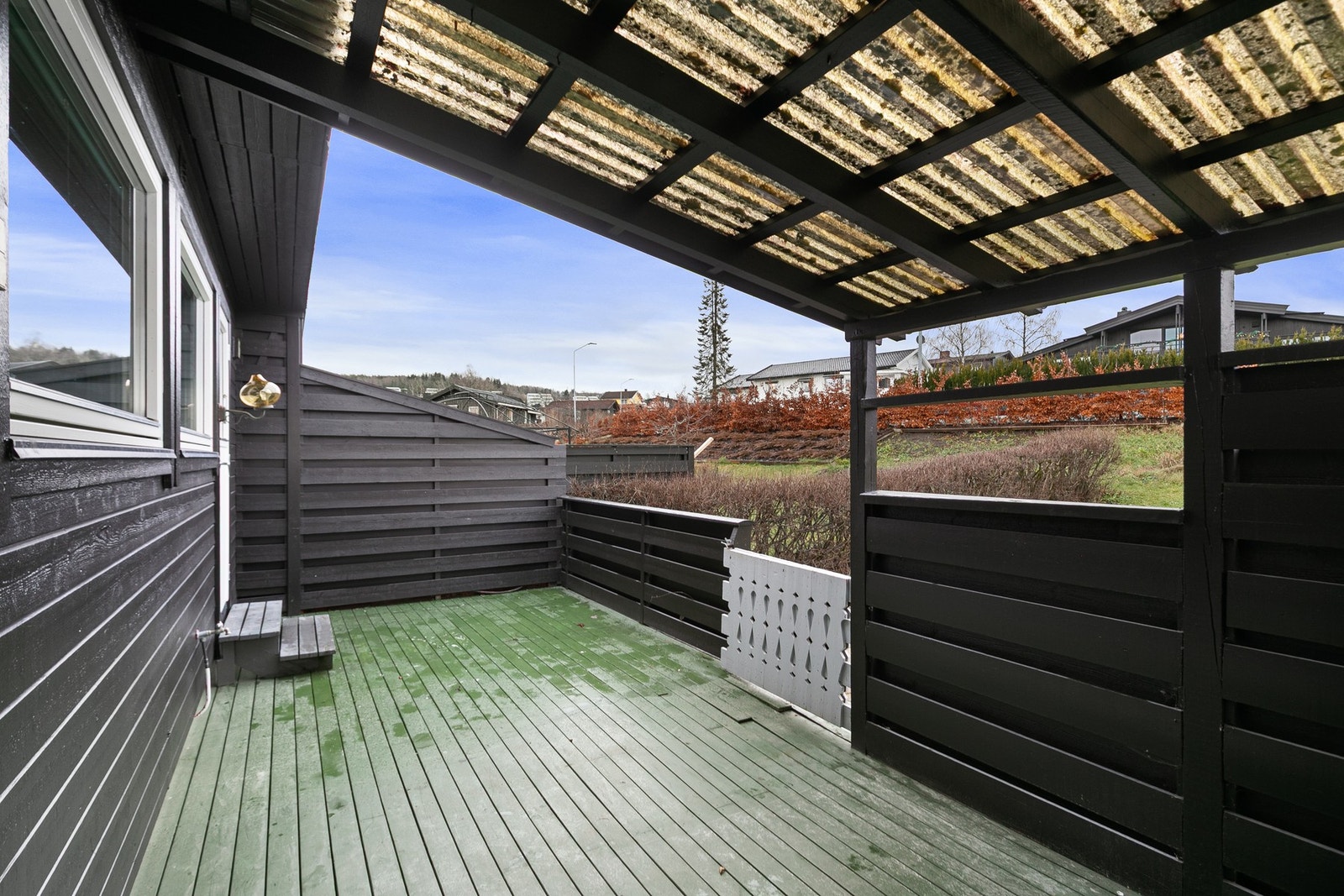 Terrassen har fått TG3 i tilstandsrapporten. Galleribilde