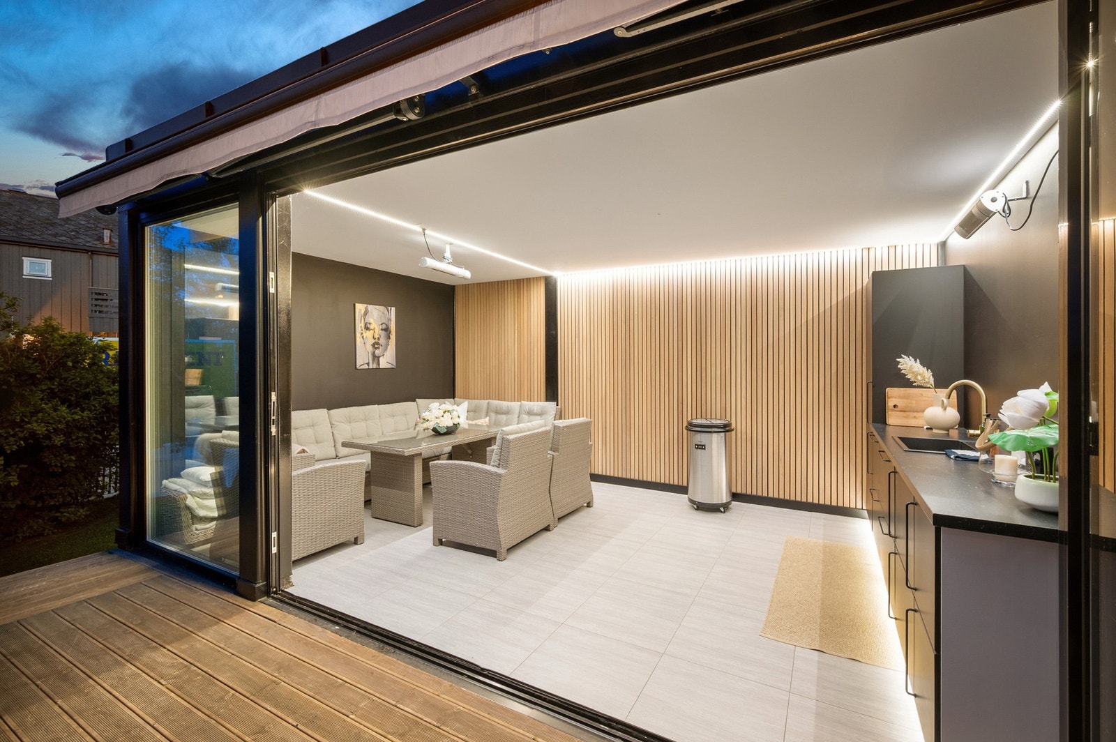 Vinterhagen er perfekt for sosiale sammenkomster. Galleribilde