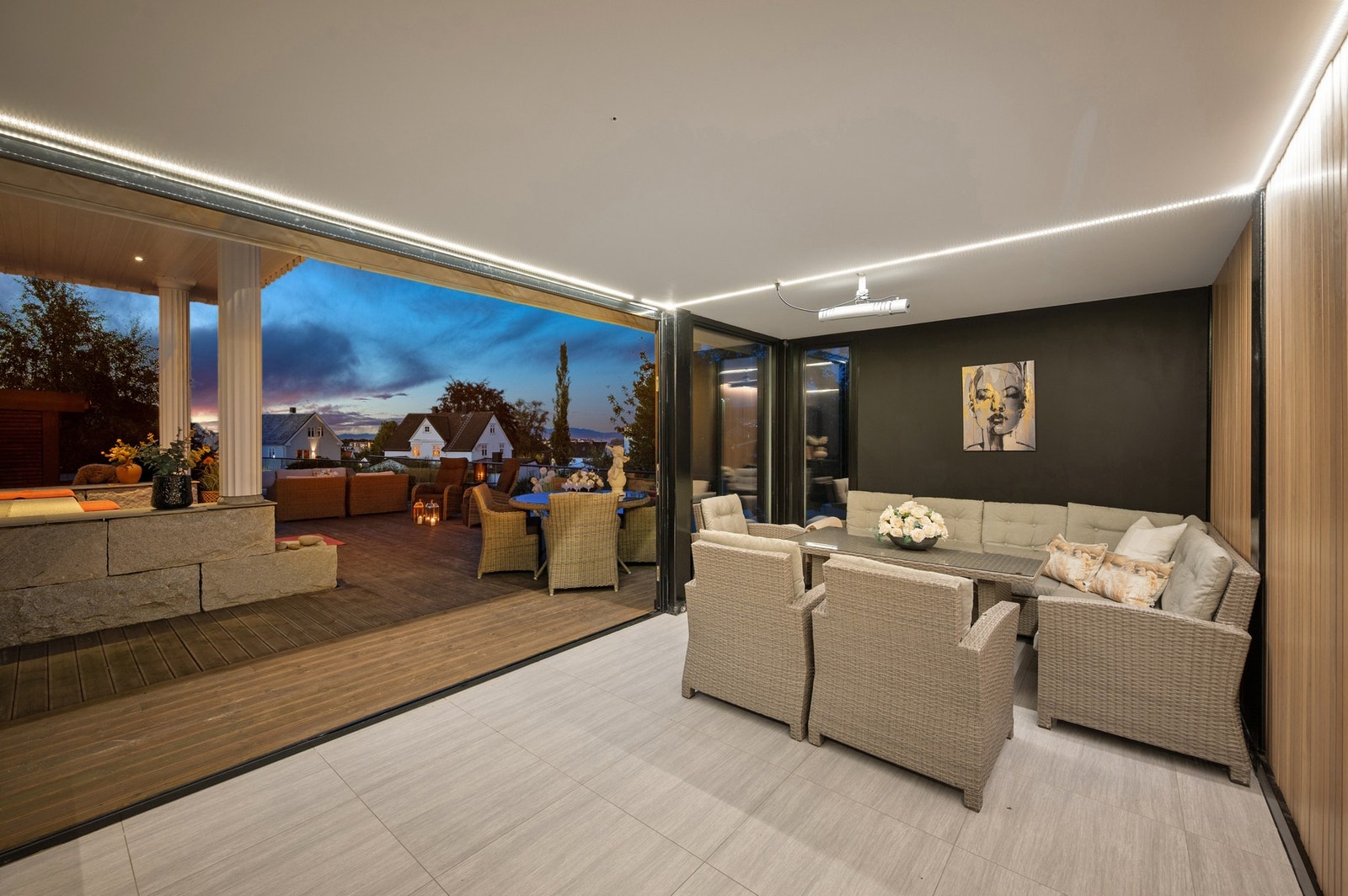 Vinterhagen er ypperlig å benytte ved sosiale sammenkomster. Galleribilde