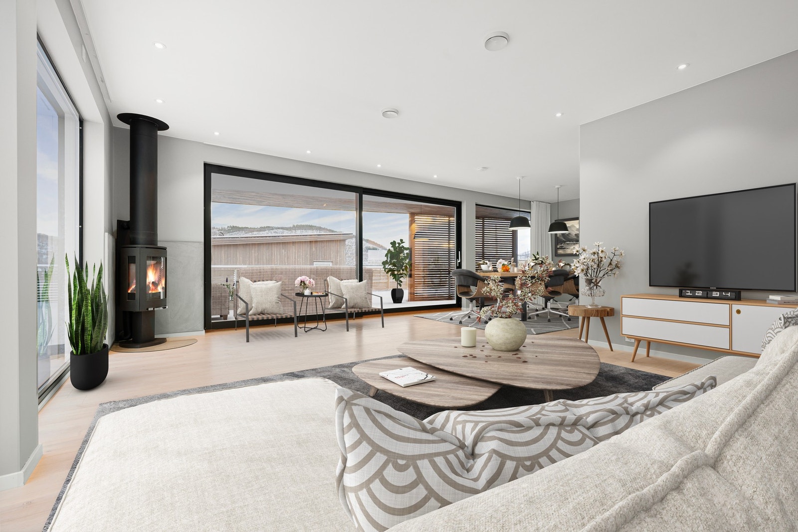 Her er det god plass for møblement i flere soner Galleribilde