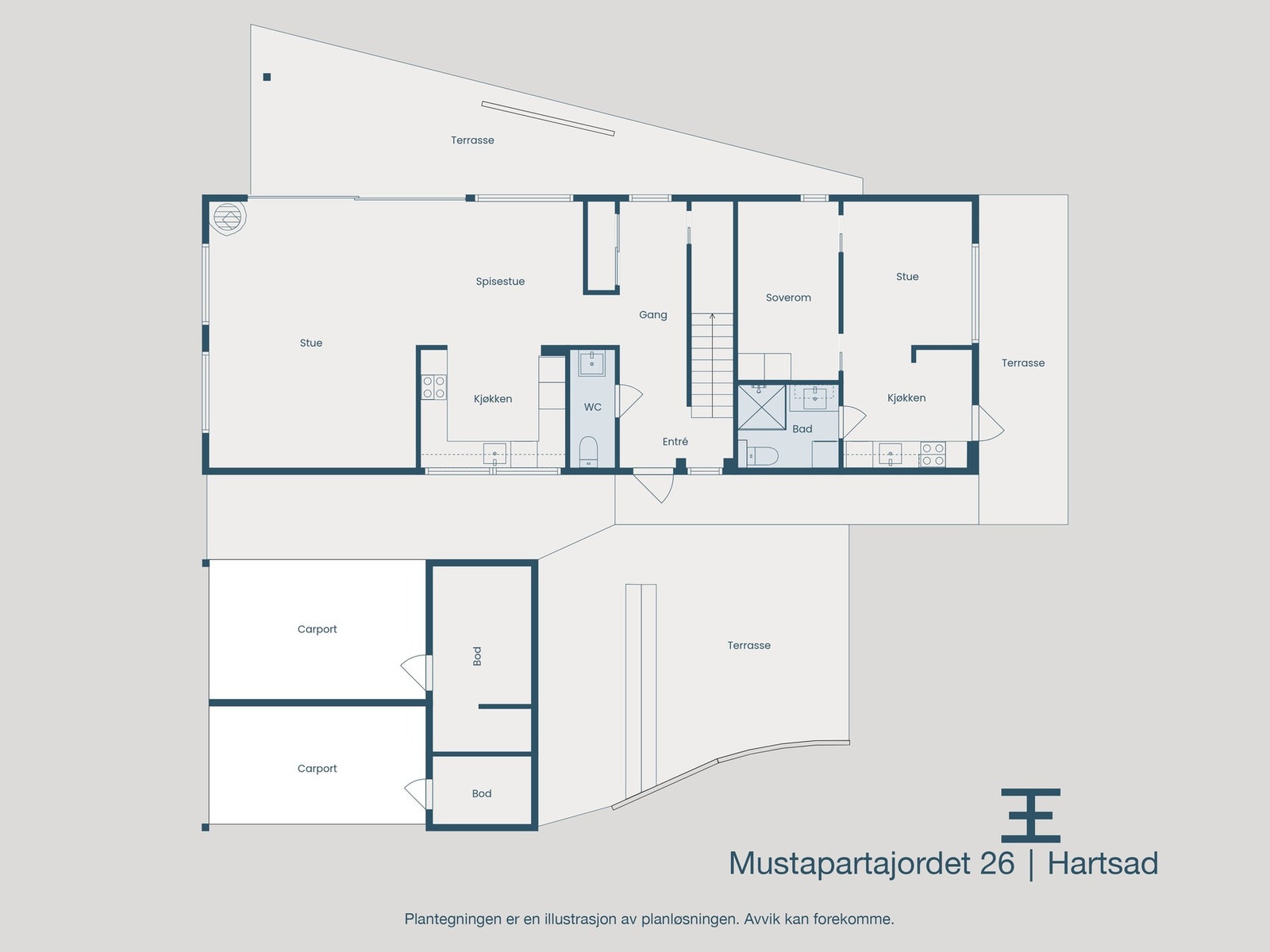 Plantegning 1. etasje Galleribilde
