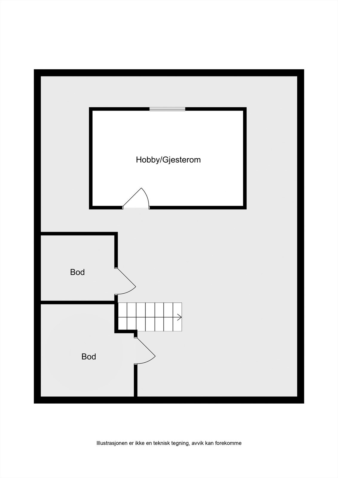 Plantegning loft - loftet tilhører seksjon 2 Galleribilde