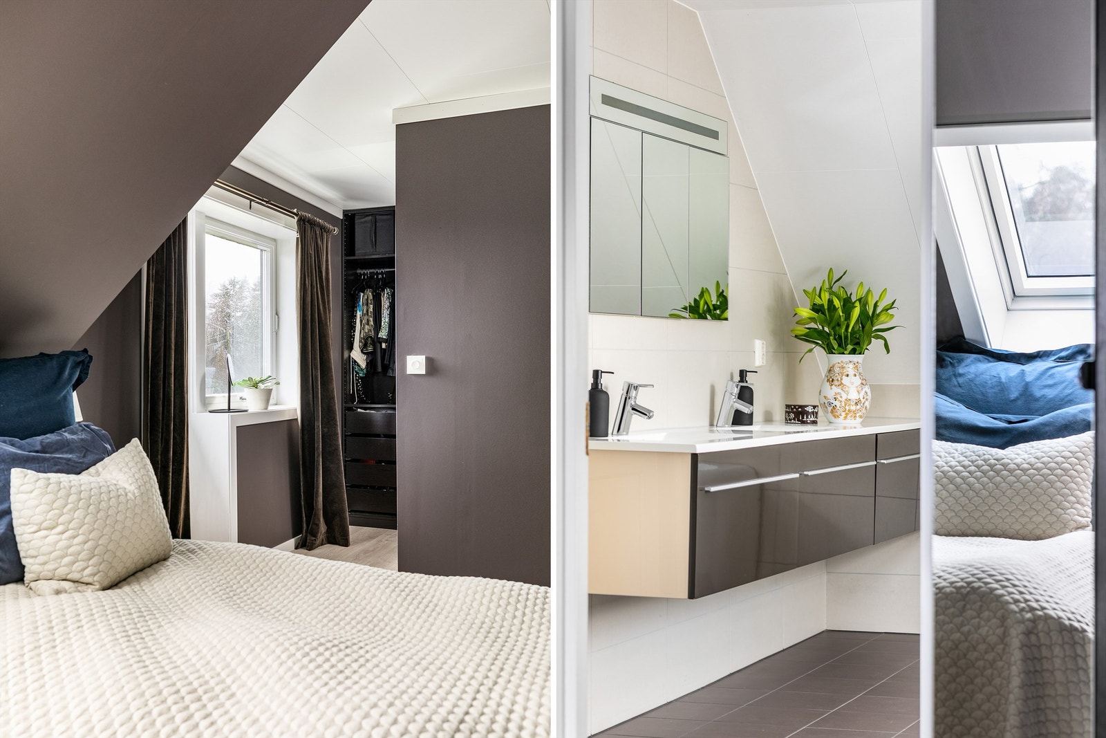 Hovedsoverommet har kvaliteter som walk-in closet, egen balkong og direkte tilgang til badet. Galleribilde