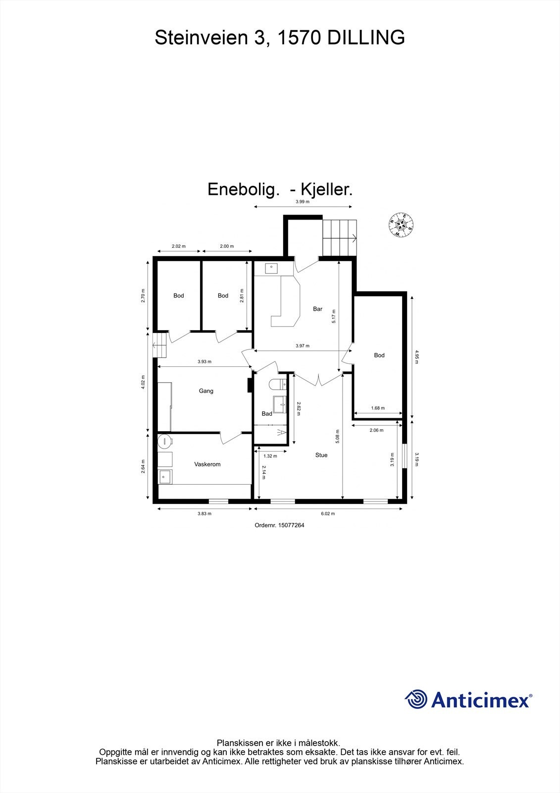 Veiledende skisse av kjeller. Galleribilde