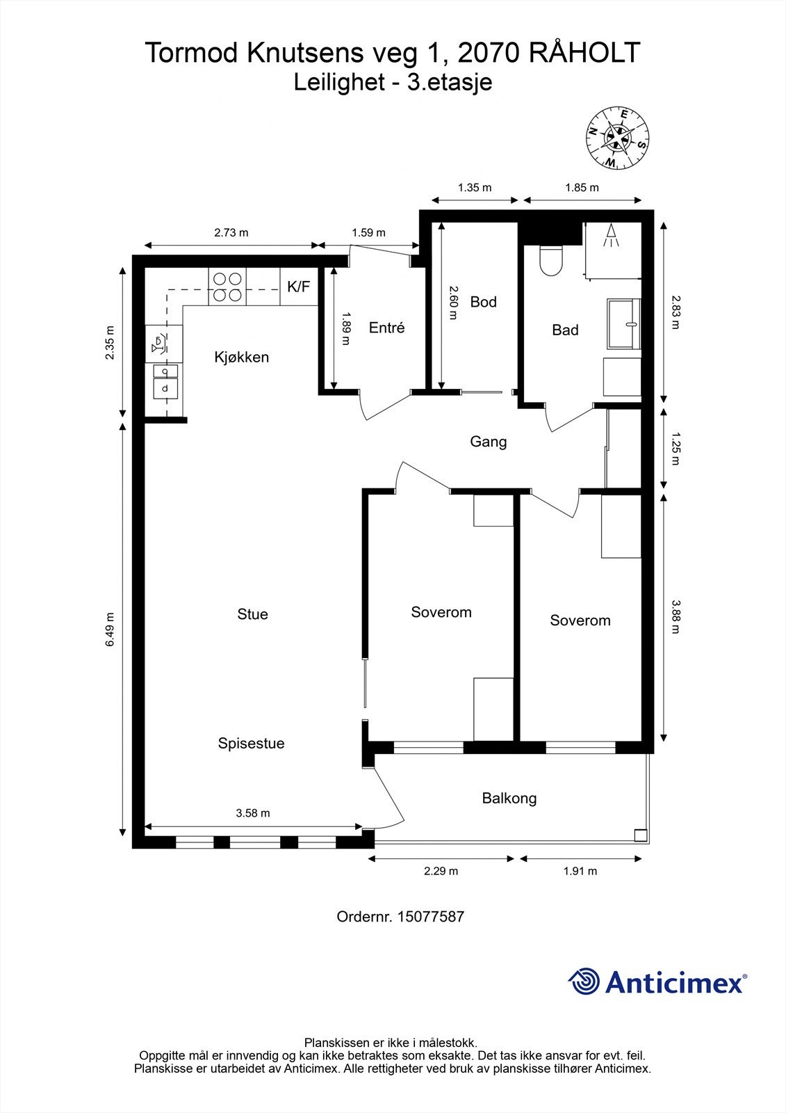 Plantegning - 3.etasje. Galleribilde