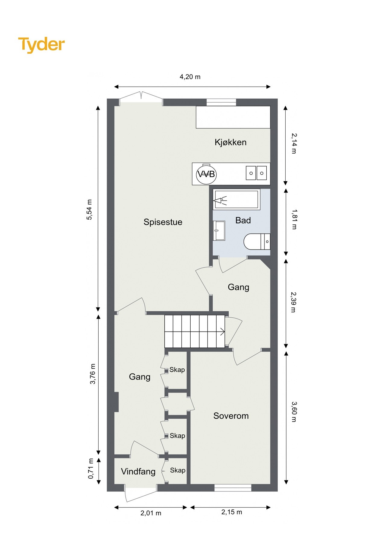 Plantegning 1. etasje Galleribilde