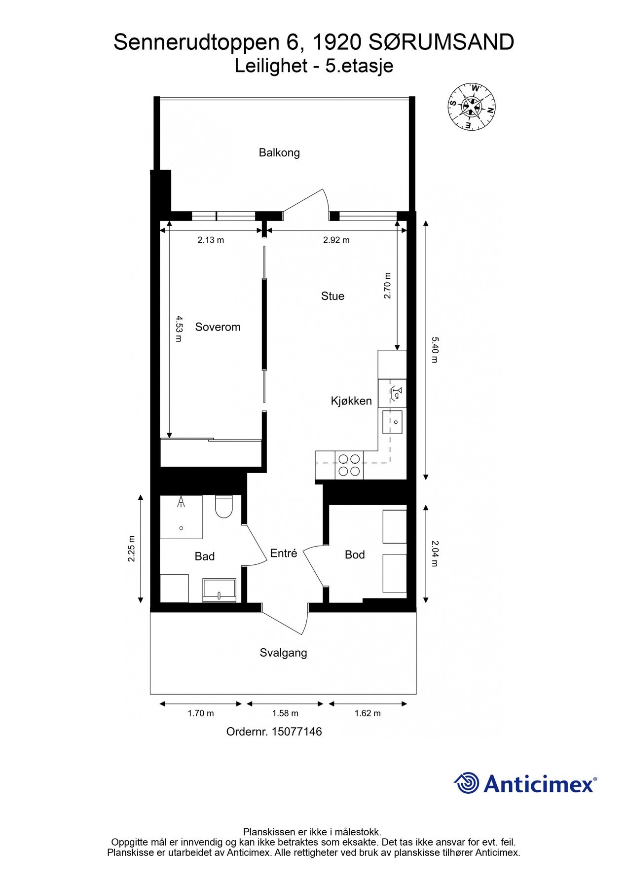 For en ekstra liten oversikt får du først se plantegningen over leiligheten. Galleribilde