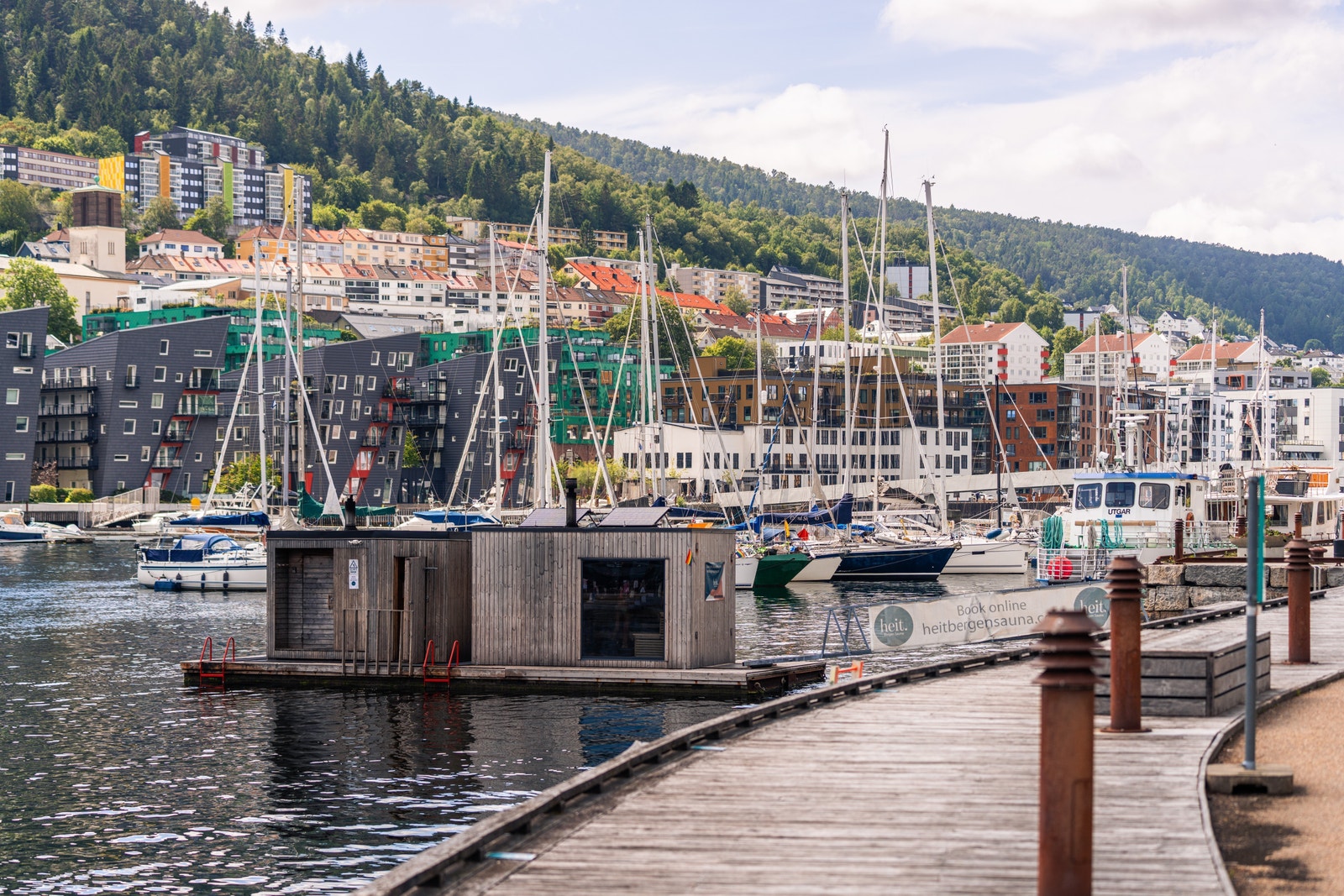 Hva med å avslutte arbeidsdagen med en tur i Bergen Heit Sauna
– som ligger rett ved Marineholmen gjestehavn. Galleribilde