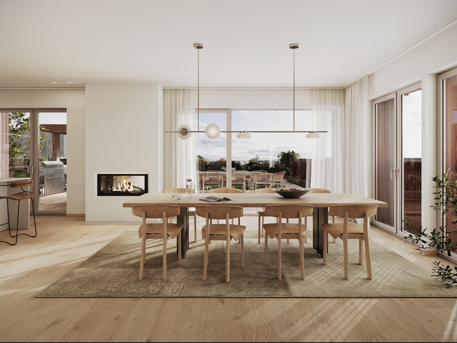 Leilighetene har store vindusflater og gjennomtenkte planløsninger som gjør det enkelt å innrede i flere soner. Illustrasjon, avvik vil forekomme. Galleribilde