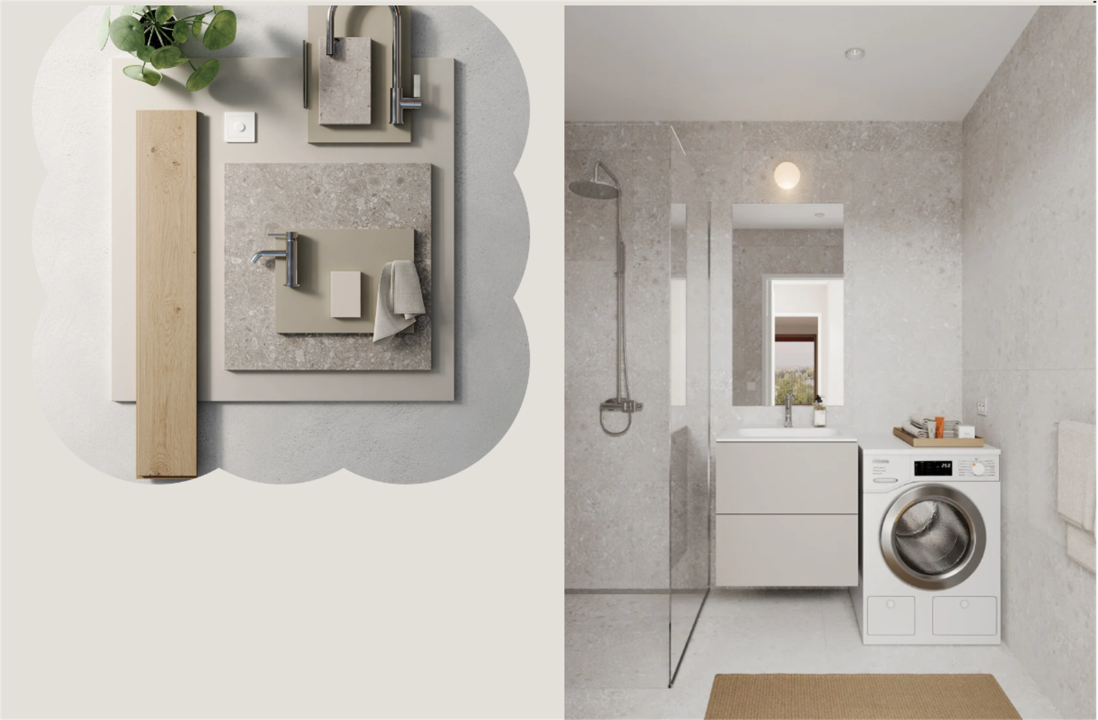 Baderom og valgt konsept for baderom - Bildet er kun ment som illustrasjon, avvik kan forekomme. Galleribilde