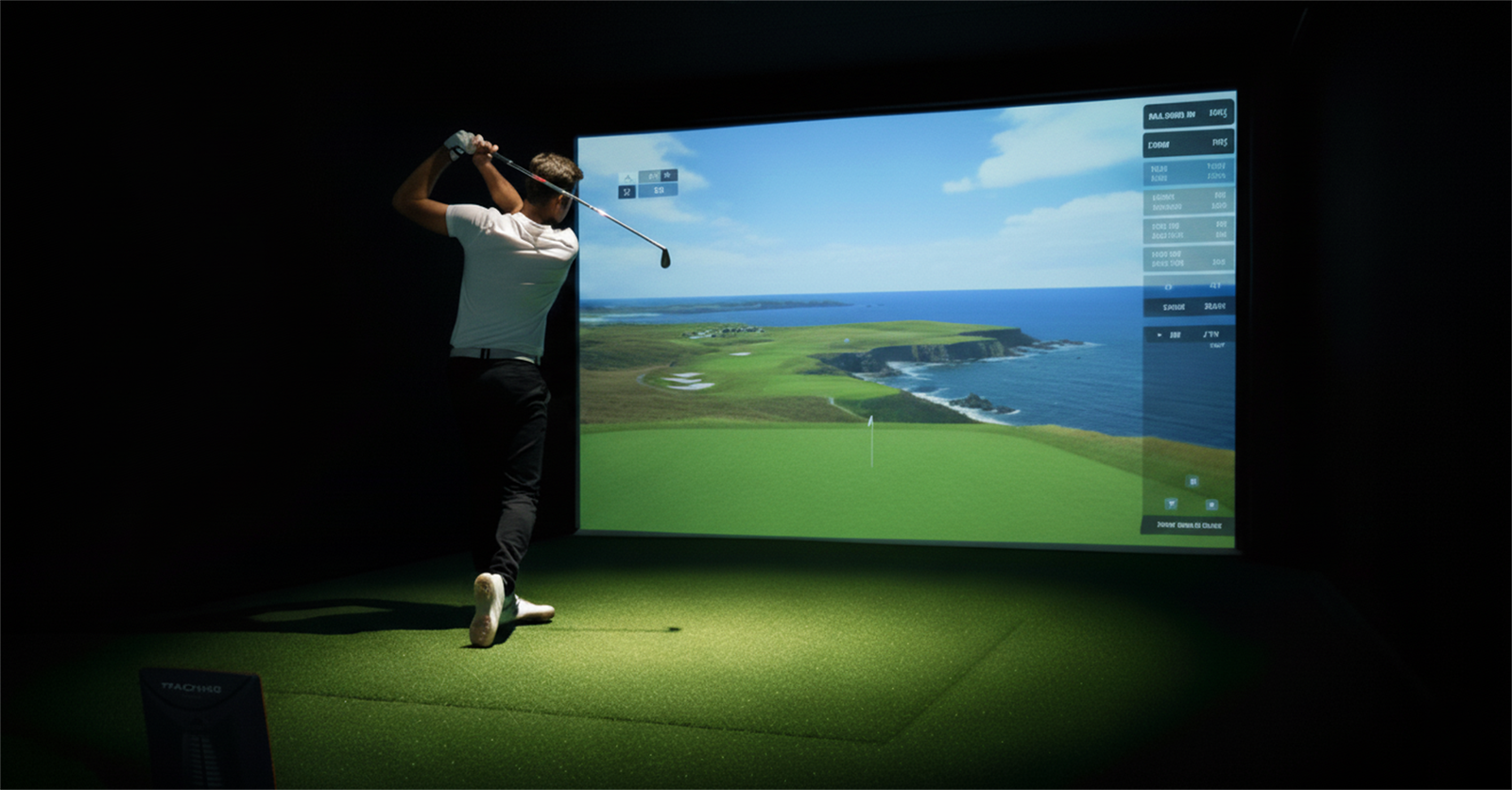 Golfsimulatoren er et unikt tilbud som passer både nybegynnere og erfarne spillere - Bildet er en illustrasjon for presentasjon av prosjektet, avvik vil forekomme. Galleribilde