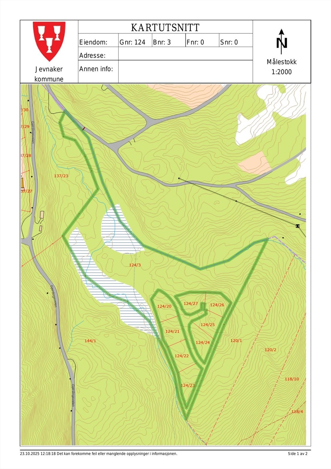 Kartutsnitt Kingesnålen Galleribilde