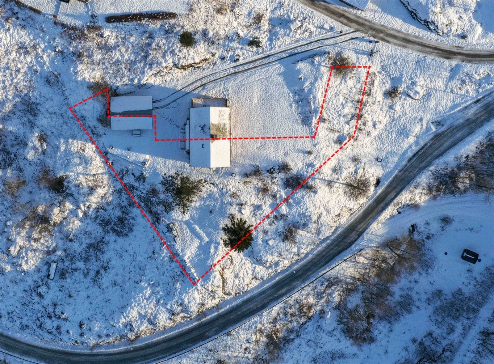 Stiplet linje ca eiendomsgrense Galleribilde