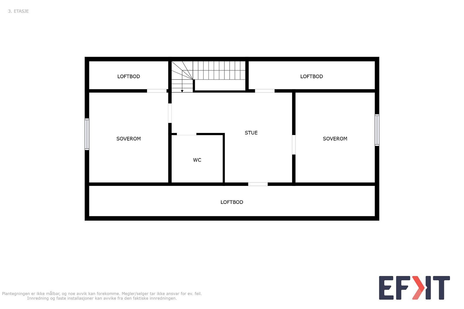 Planløsning av 2. etasje/ toppetasjen Galleribilde