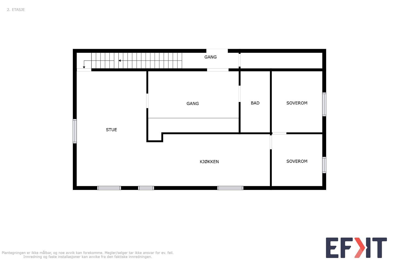 Planløsning til hovedetasjen Galleribilde