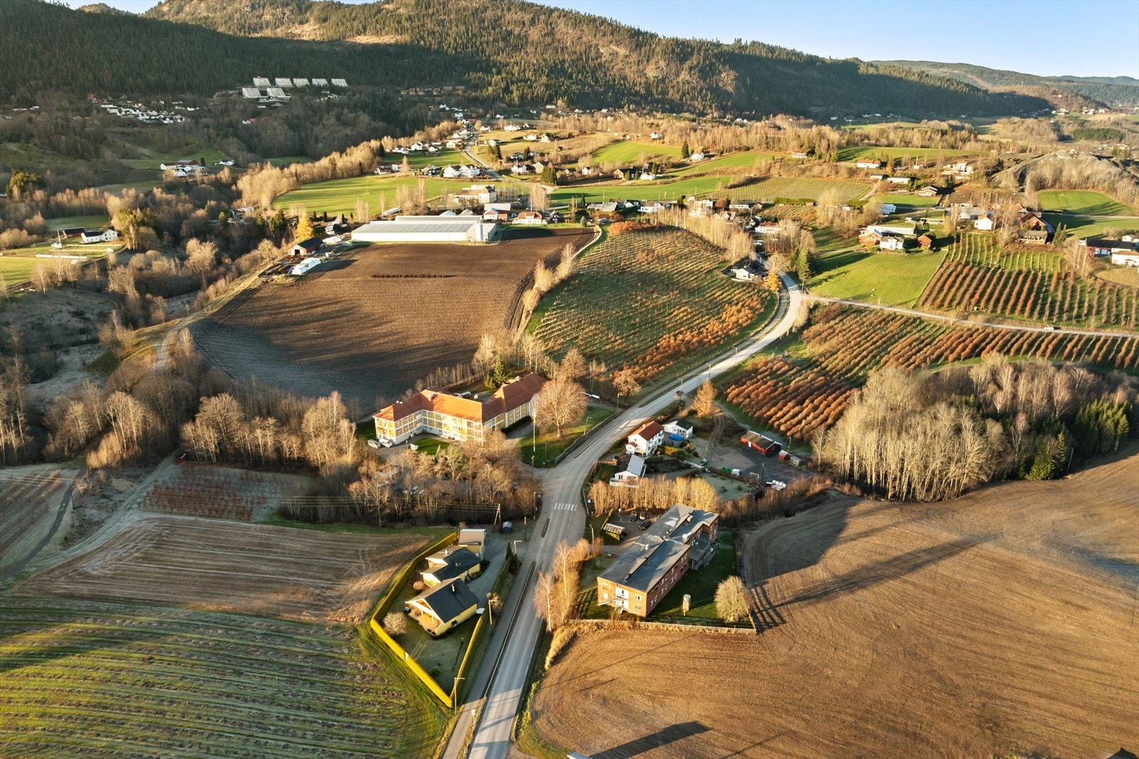 Dronebilde over området Galleribilde