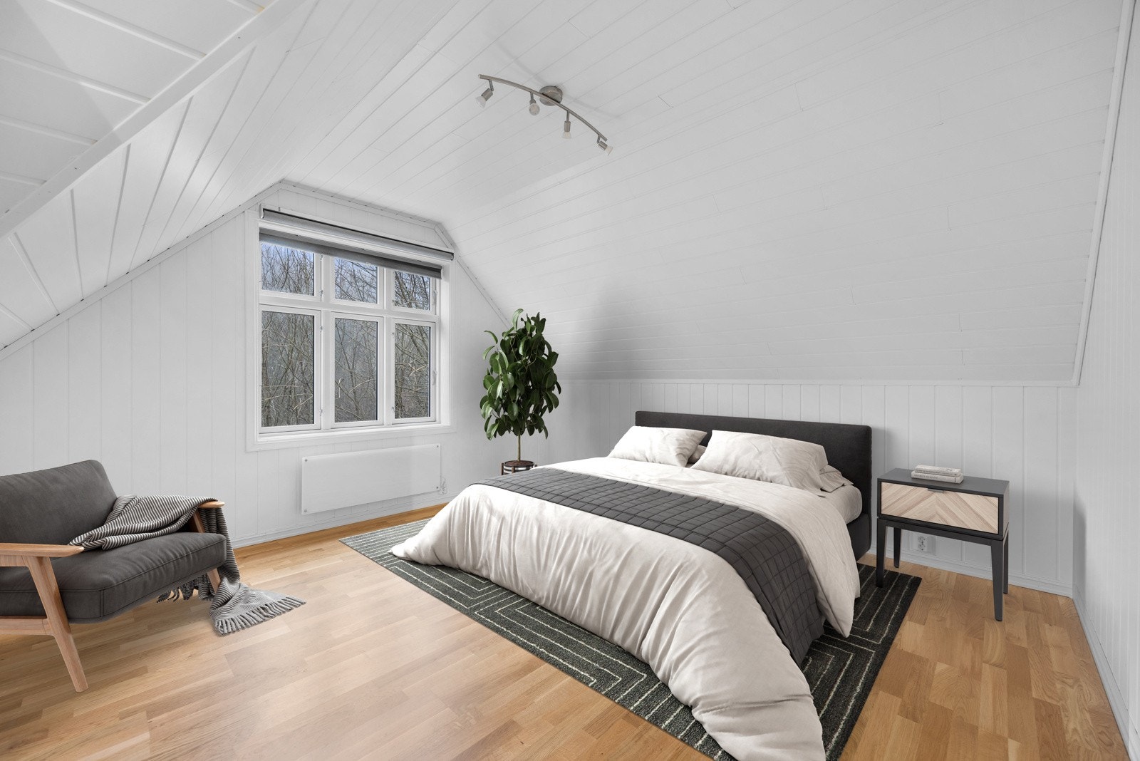 Boligen har to soverom. Bildet er digitalstylet. Galleribilde