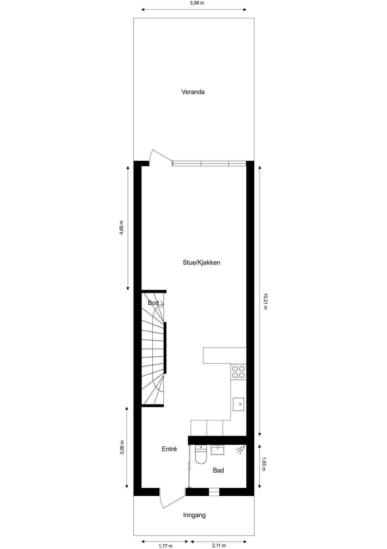 Plantegning 1. etasje Galleribilde