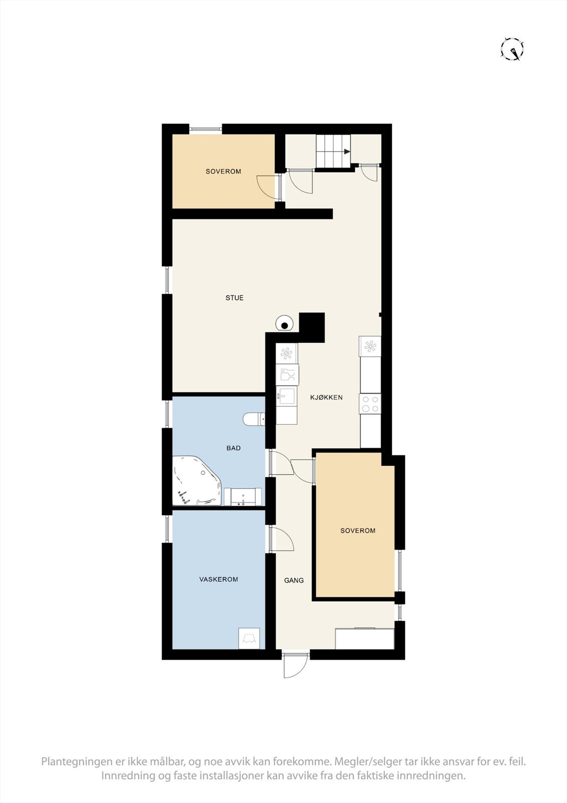 Plantegning kjeller med dagens situasjon. Ikke godkjent for varig opphold, se pkt. ferdigattest Galleribilde