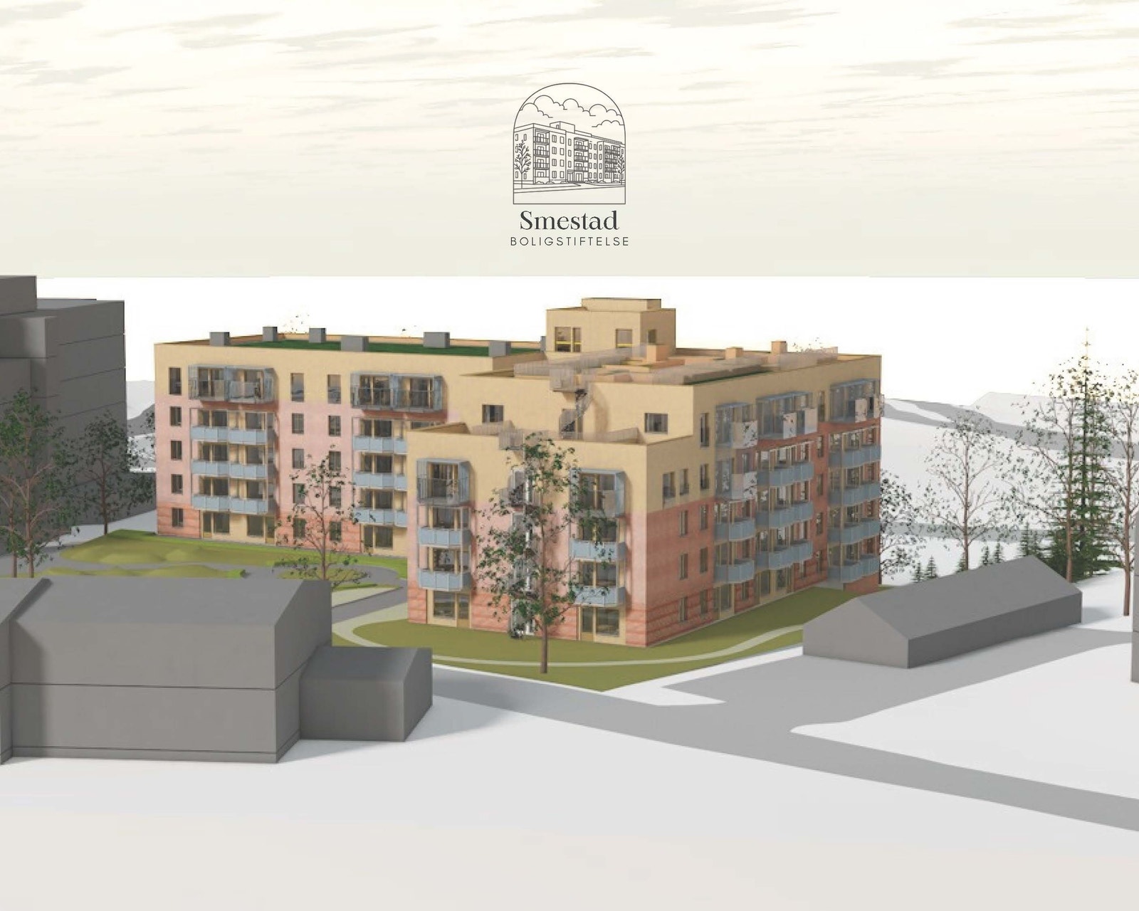 Fasade/ illustrasjons bilde når ferdigstilt 31.12.2025 Galleribilde