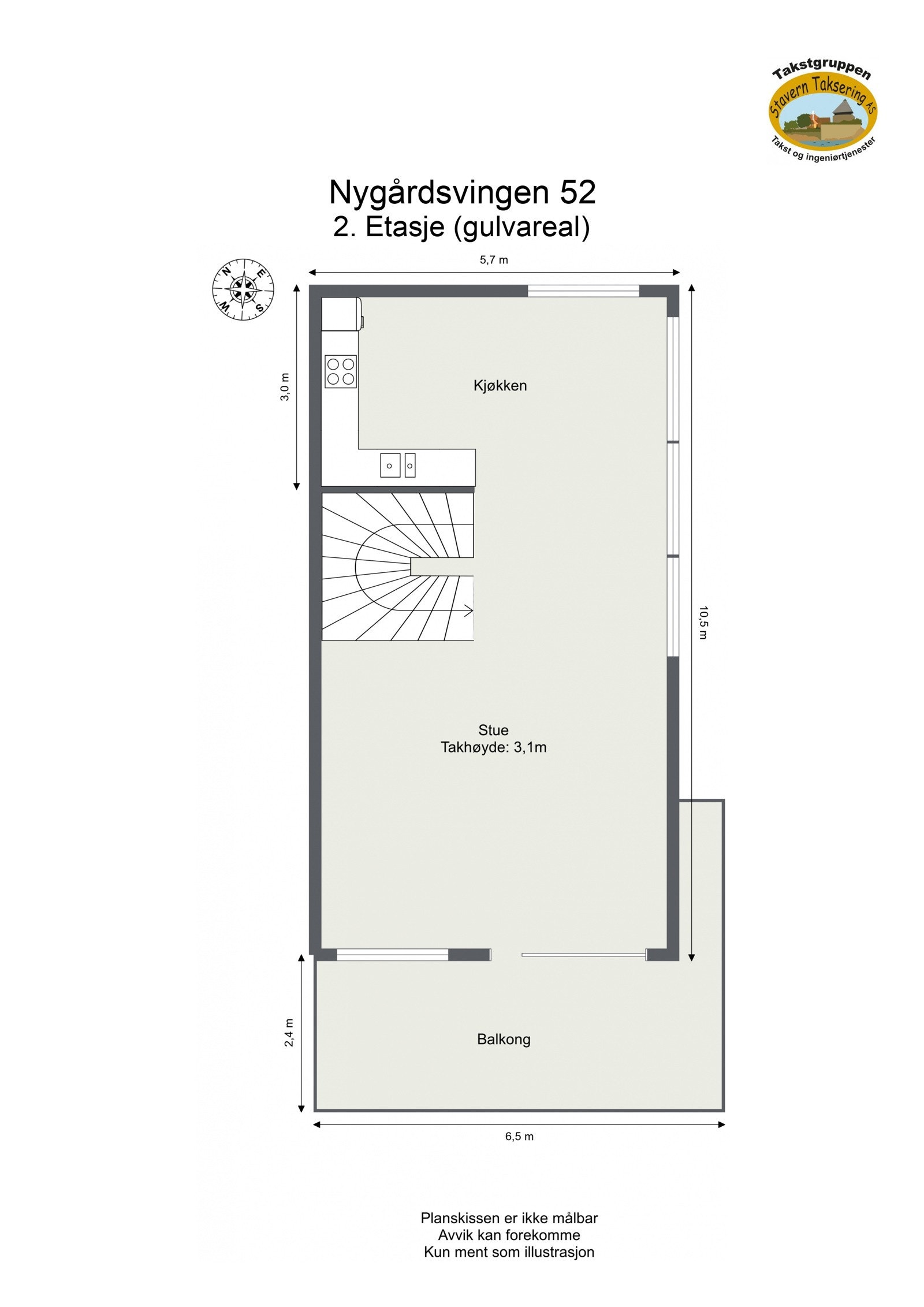 Nygårdsvingen 52 - 2D - 2. Etasje (gulvareal) - Letterhead Galleribilde